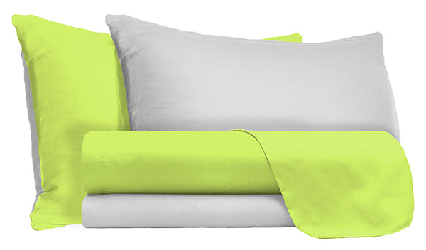 sconto Set aus Oberlaken und Kissenbezügen Doubleface Acid/Light Grey Verschiedene Größen