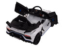 Macchina Elettrica per Bambini 12V con Licenza Lamborghini Aventador SVJ Small Bianca