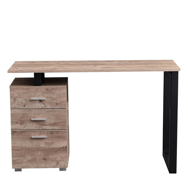 Scrivania con Cassettiera Tavolo Porta Pc Computer Acciaio Legno Ufficio Quercia online