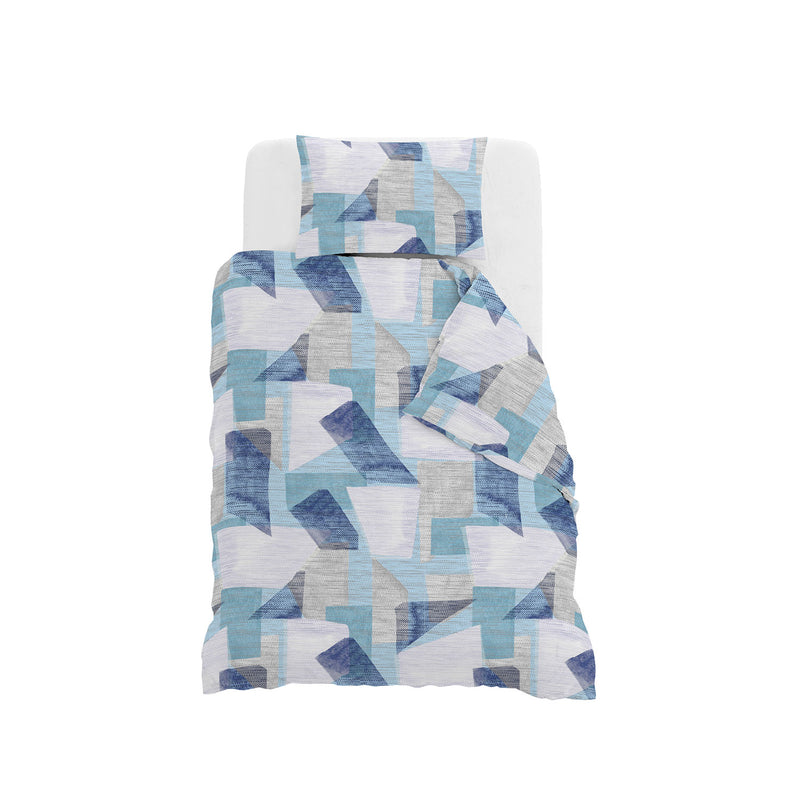 Copripiumino Singolo con Stampa sul Sacco e Federa Linea River Milk 