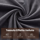 Poltrona Letto Singolo 4 in 1 72,5x89,5x83 cm Estraibile Trapuntata e Reclinabile in Velluto Grigio Scuro      