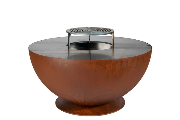 Barbecue a Legna Ø60x40 cm Tulipano in Acciaio Effetto Ruggine sconto