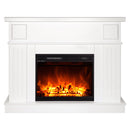 Camino Elettrico da Pavimento 95x120x30 cm Effetto Fiamma 1500W Olimpia & Lorance color Bianco