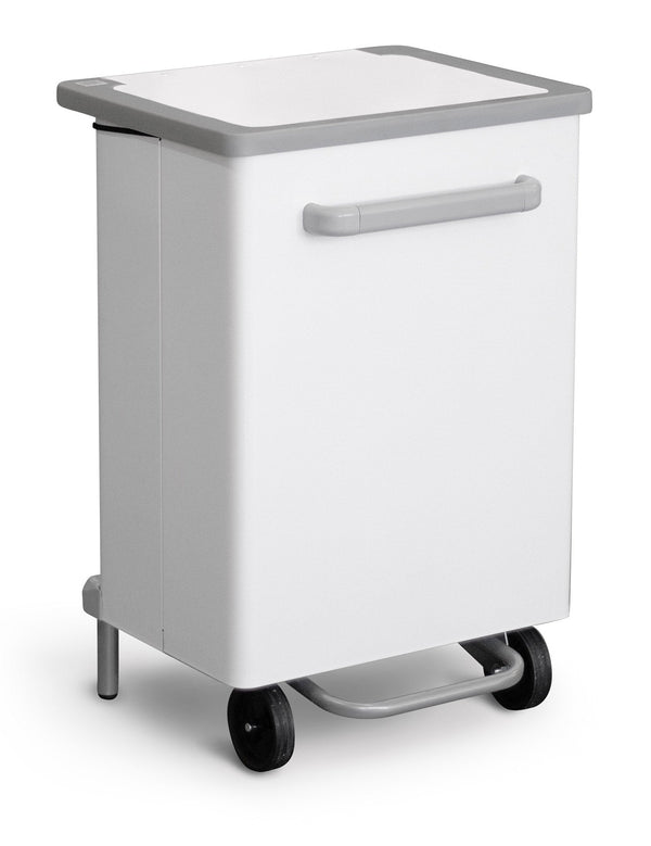 Pattumiera Per Raccolta Differenziata 47x37xh70 cm In Acciaio Verniciato a Pedale Bianco sconto