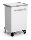 Pattumiera Per Raccolta Differenziata 47x37xh70 cm In Acciaio Verniciato a Pedale Bianco