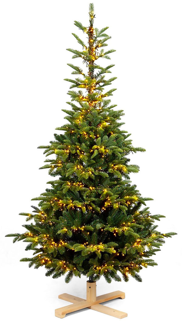 acquista Albero di Natale Artificiale con 2900 LED Luce Calda 210 cm 731 Rami Apertura a Ombrello Verde