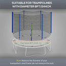 Rete di Protezione per Trampolini a 6 Pali con Ingresso con Cerniera Ø244x180 cm in PE Nero e Blu