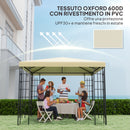 Copertura per Gazebo Pergola 298L x 298P cm in Tessuto Oxford 600D Bianco Crema   