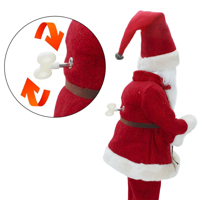 Pupazzo Babbo Natale H45 cm Carillon con Suoni e Movimento Rosso
