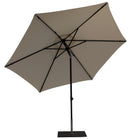 Ombrellone da Giardino Ø3 m Palo Ø38 mm in Alluminio Tessuto Dralon Acrilico Border Ecru