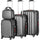 Set 4 Bagagli da Viaggio Trolley Rigido Easy Roll e Beauty Case in ABS Grigio