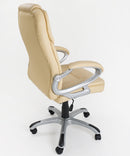 Sedia Poltrona Presidenziale da Ufficio in Similpelle Bozzini Silky Beige