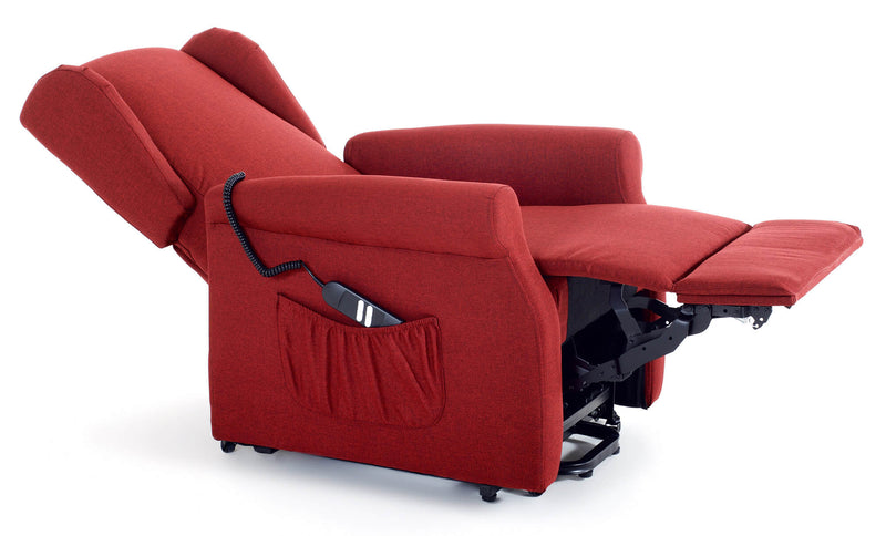 Poltrona Alzapersona Elettrica 2 Motori in Tessuto Vittoria Rossa