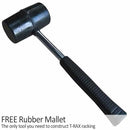 Set 3 Scaffali 5 Ripiani ad Incastro 90x50x180 cm e Martello Piani in MDF Struttura in Acciaio Blu