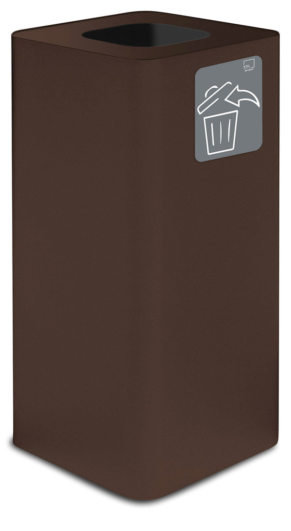 Pattumiera Per Raccolta Rifiuti 38x38xh80 cm In Acciaio Verniciato con Pittogramma Magnetico Marrone acquista