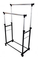 Stand Appendiabiti 85x44x90/160 cm in Acciaio Nero