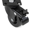 Kit 4 Ruote Slip per Carrello Ø5 cm con Piastra in Acciaio Emuca Neri