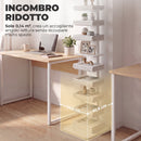 Libreria Moderna a 11 Ripiani Salvaspazio Stile Industriale 34,5x41,5x163,5 cm in Truciolato e Acciaio Bianco      