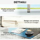 Set 4 Pezzi Salotto da Giardino con Divano a 2 Posti 2 Sedie Tavolino da Caffè in Rattan Grigio      