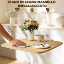 Tavolo da Pranzo Quadrato 60x60x75 cm con Piano Effetto Legno Base in Acciaio e Piedini Antiscivolo Legno Naturale      