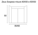Mobile Lavatoio Vasca Zeus in MineralMarmo Apertura a 2 Ante 60x48x50 cm Olmo Scuro