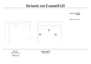 Scrivania da Ufficio 2 Cassetti 91x76x55 cm Bianco Fiammato/Olmo Chiaro