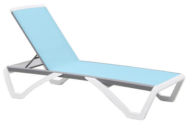 acquista Gartenliege aus Aluminium und Textilene Taddei Positano Hellblau