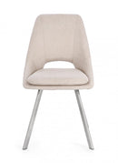 Set 2 Sedie 45x49,5x85 cm Kashar in Tessuto Beige