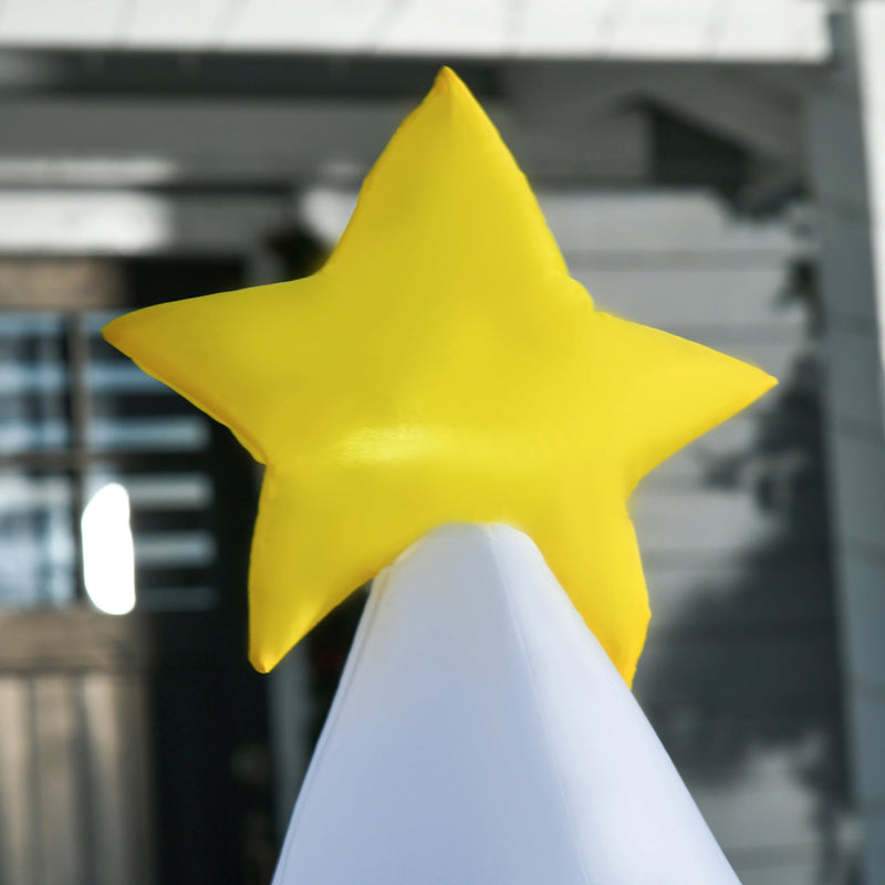 Albero di Natale Gonfiabile H185 cm con Pupazzi di Neve Bianco