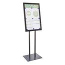 Espositore a Leggio con Piantana 51,4x79 cm in Alluminio Porta Menù Nera