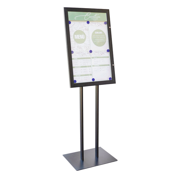 prezzo Espositore a Leggio con Piantana 51,4x79 cm in Alluminio Porta Menù Nera