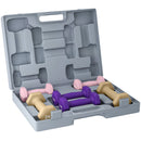 Set 6 Manubri Pesi Fitness 9 kg Totali con Impugnatura Antiscivolo e Valigetta Multicolore Rosa      