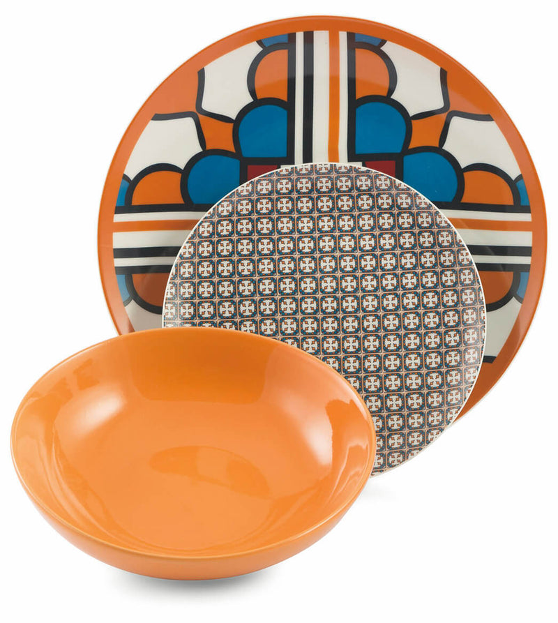 Servizio Piatti 18 Pezzi in Porcellana e Gres Villa d'Este Home Tivoli Cala Lisboa Multicolor