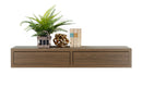 Mensola da Parete con 2 Cassetti 88,2x13,4x23,7 cm in Fibra di Legno Domino Maxi Rovere Tabacco