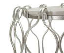 Tavolinetto Hook Ø47,5x61,5 cm in Ferro e Marmo Argento      