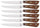 Walker Set mit 6 Tafelmessern mit glatter Klinge aus Holz und Edelstahl