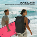 Tavola Sup Gonfiabile 335x82x15 cm con Sedile Pagaia e Accessori in Plastica ed EVA Blu e Rosa      