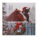 Quadro con led legno cavalli multicolor rettangolare cm 40x40xh1,8