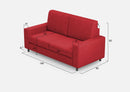 Divano 2 Posti 148x85x85 cm Sakar in Tessuto Rosso