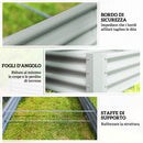 Letto per Orto 240x120x30 cm con Fondo Aperto e Bordi Rinforzati in Acciaio Argento      