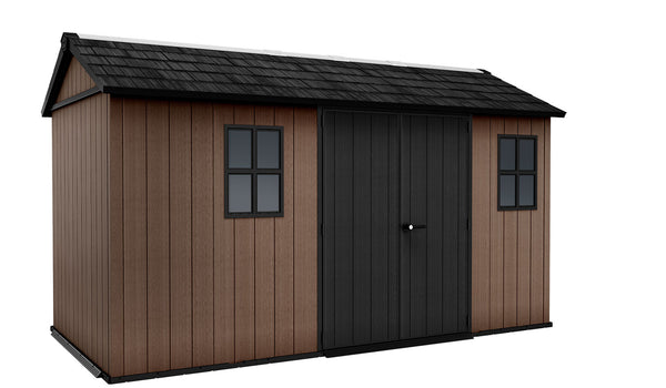 prezzo Casetta Box da Giardino 230x413x246 cm Newton Plus 7513/1375 Doppia Opzione Montaggio in Resina Evotech+ Marrone