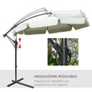 Ombrellone da Giardino Decentrato Ø265x265 cm in Metallo e Poliestere Beige