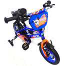 Bicicletta per Bambino 12" 2 Freni con Borraccia e Scudetto Frontale Blu e Arancione