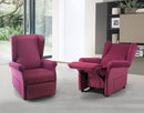 Poltrona Alzapersona Elettrica 2 Motori 75x107x84 cm in Tessuto Dispositivo Medico 1 Rosso 