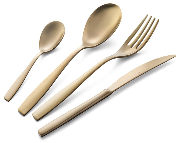 acquista Besteckset Service 24-teilig aus sandgestrahltem Stahl 18/10 PVD Eme Eleven Sahara