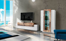 Parete Attrezzata Soggiorno Porta TV 200x45x51,6 cm con Vetrina Coro Bianco Lucido e Acero Pereira