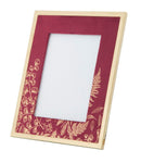 Cornice Glam 24x1,5x29 cm in Ferro MDF e Vetro Bordeaux e Oro