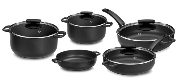 prezzo Olympia Supreme 9-teiliges Kochgeschirr-Set aus Antihaft-Druckguss-Aluminium