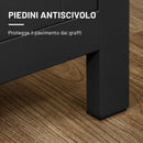 Mobile Contenitore 120x40x70 cm con 2 Armadietti a 2 Ripiani Regolabili su 3 Altezze in MDF Nero e color Legno      