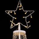 Albero Natale Luminoso 340 cm Bianco Caldo 991 LED Decorazione Metallo Esterno